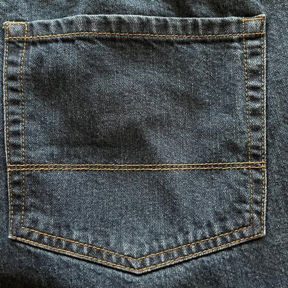 Duluth Trading Co Mens Dark Wash Denim Heavy Cotton Workwear Blue Jeans-44”x32” - Picture 3 of 12